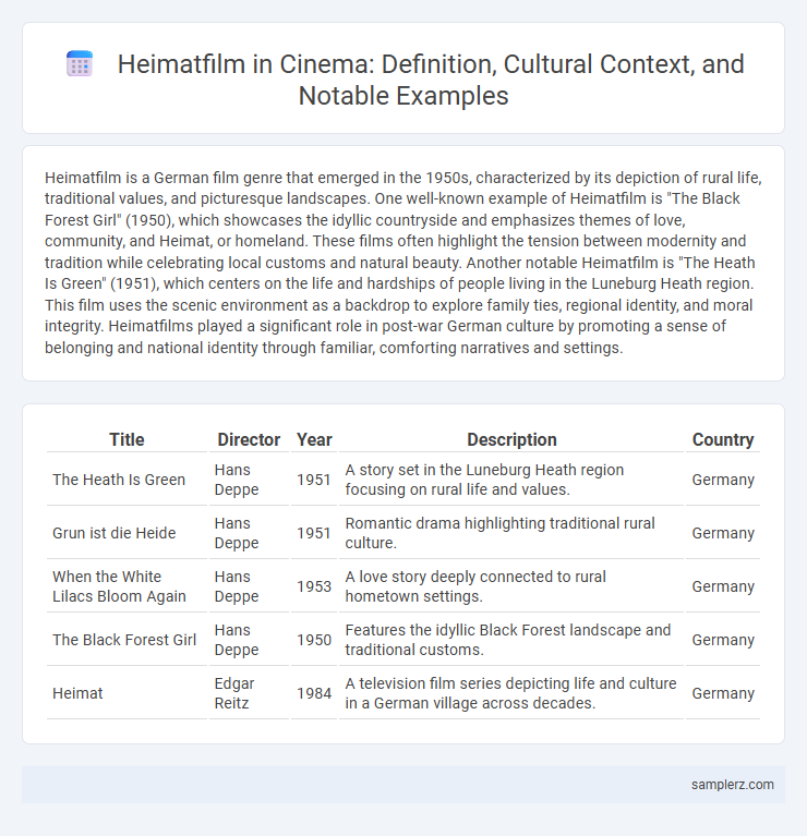 Heimatfilm in Cinema: Definition, Cultural Context, and Notable Examples