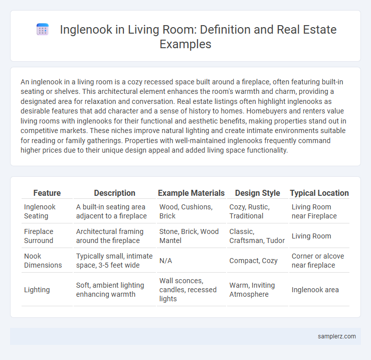 Inglenook in Living Room: Definition and Real Estate Examples