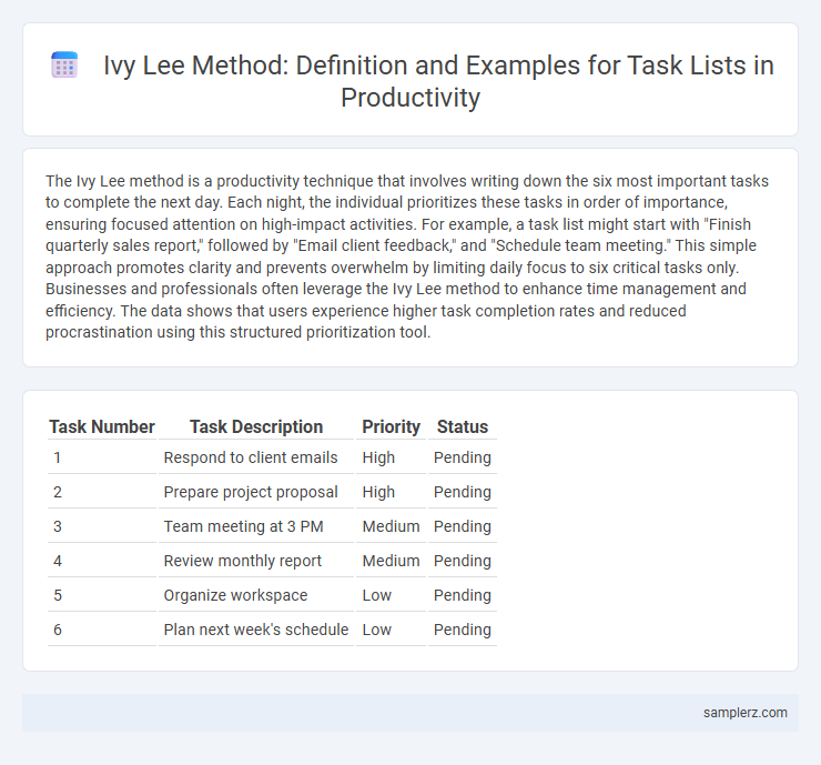 Ivy Lee Method: Definition and Examples for Task Lists in Productivity