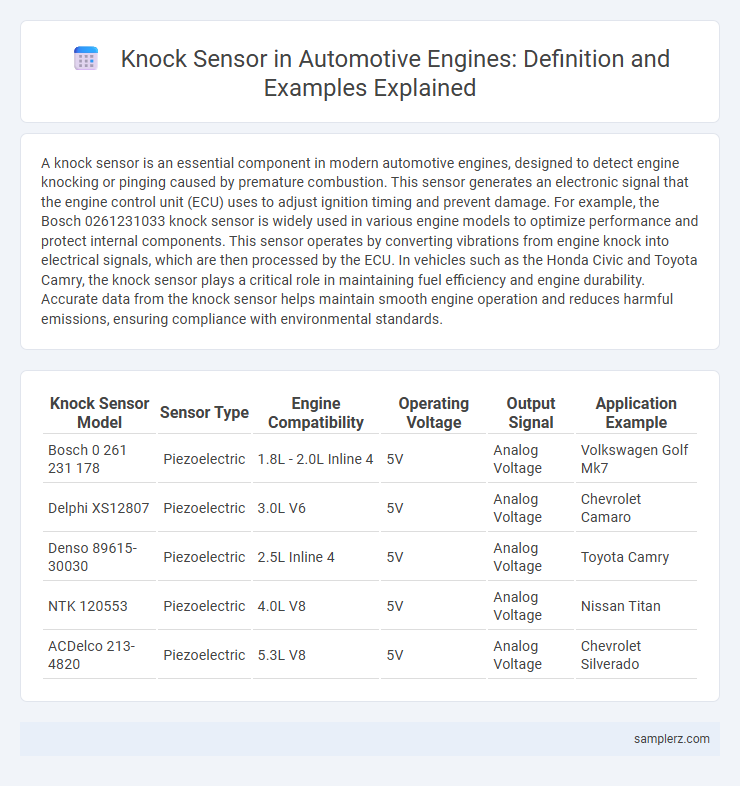 Knock Sensor in Automotive Engines: Definition and Examples Explained