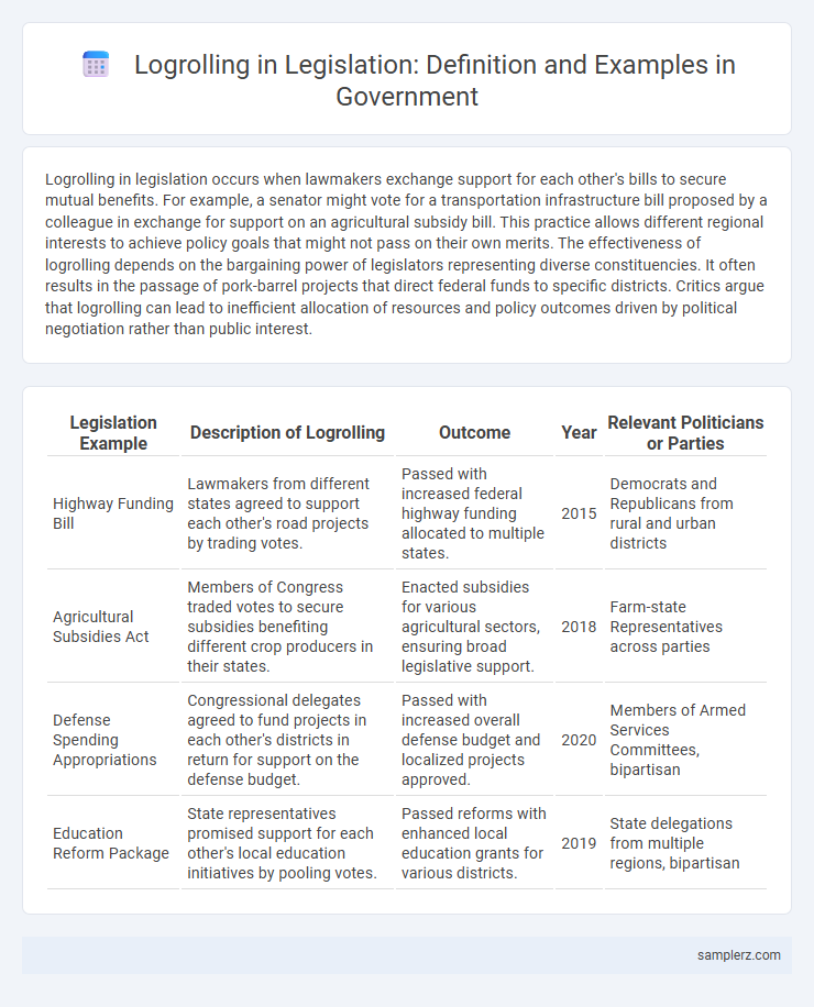 Logrolling in Legislation: Definition and Examples in Government