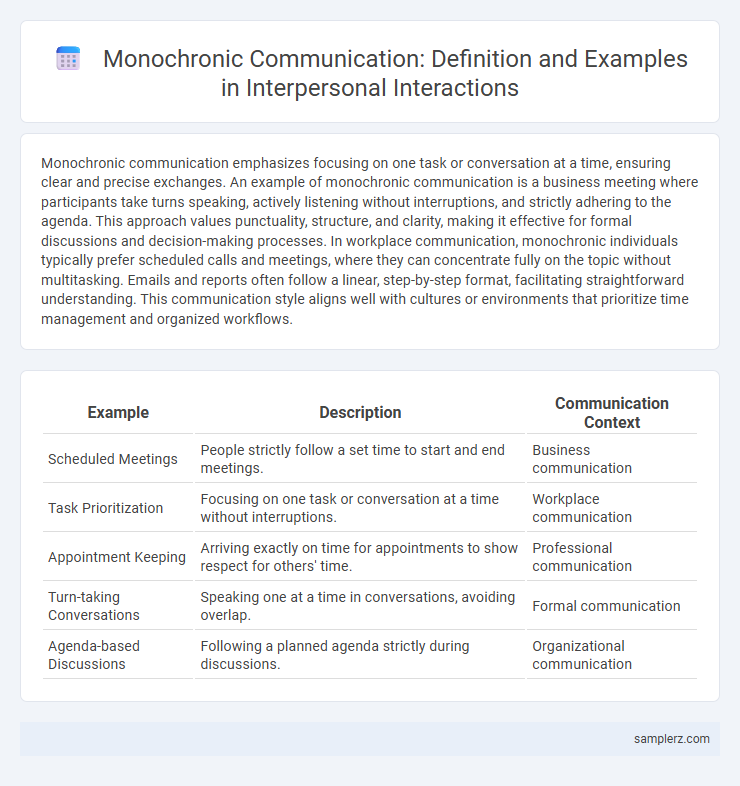 Monochronic Communication: Definition and Examples in Interpersonal Interactions