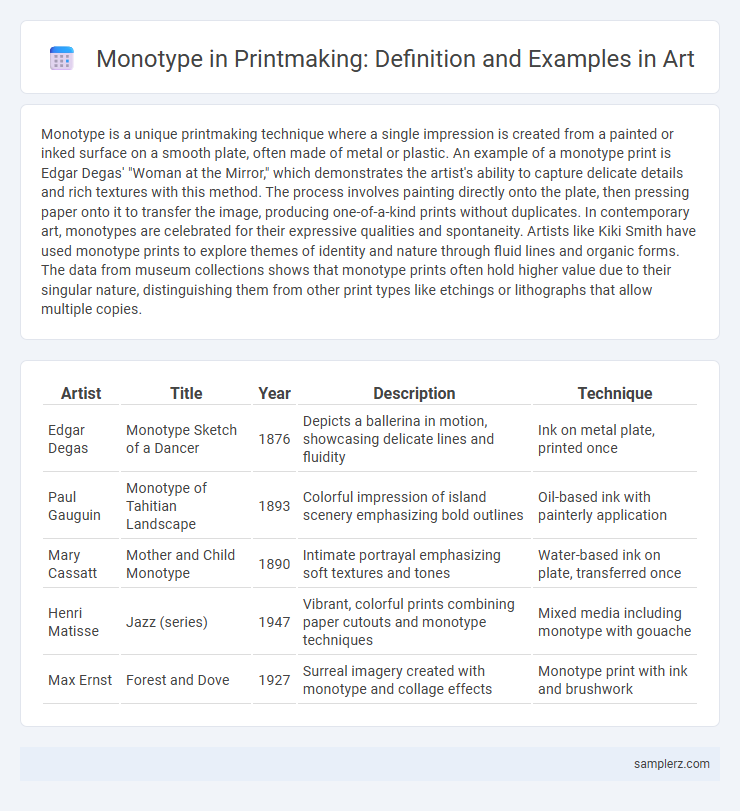 Monotype in Printmaking: Definition and Examples in Art