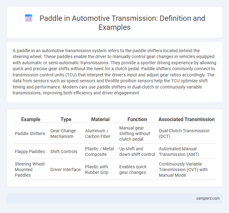 Paddle in Automotive Transmission: Definition and Examples