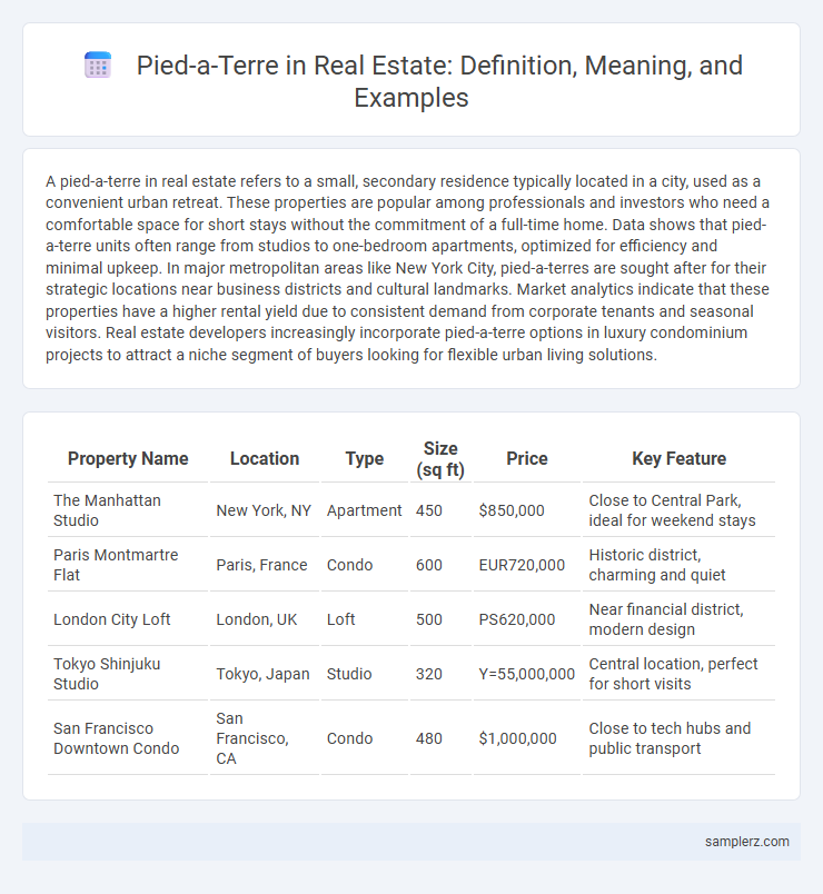 Pied-a-Terre in Real Estate: Definition, Meaning, and Examples
