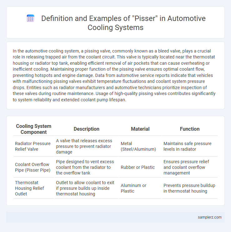 Definition and Examples of Pisser in Automotive Cooling Systems