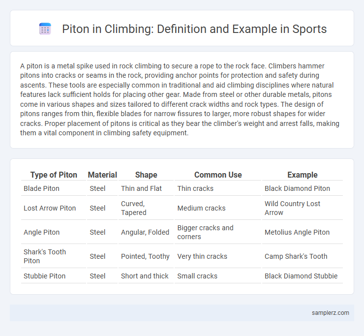 Piton in Climbing: Definition and Example in Sports