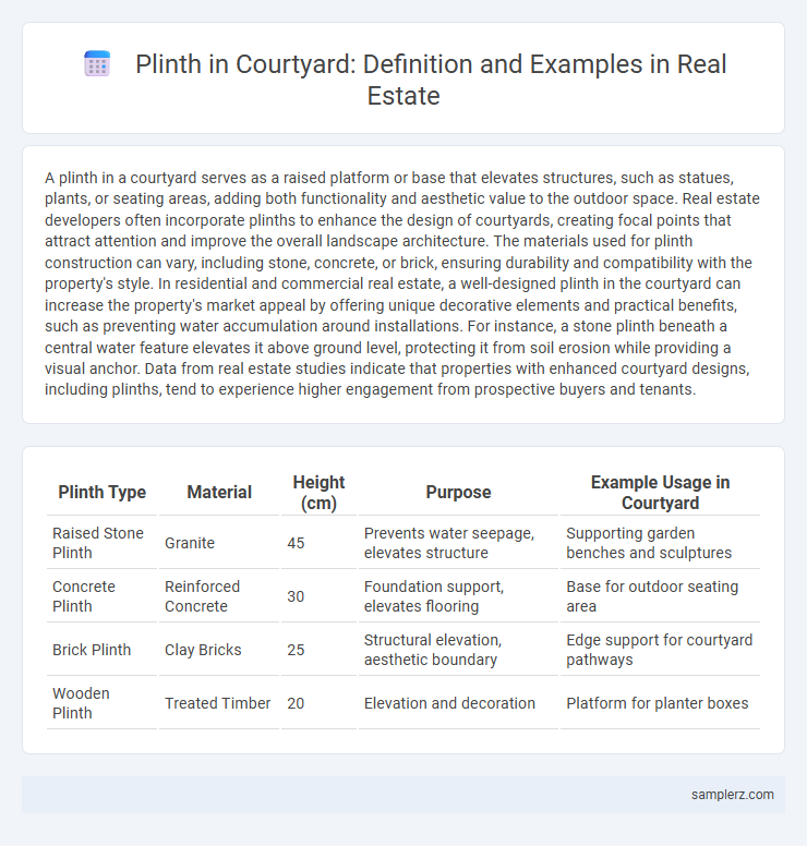 Plinth in Courtyard: Definition and Examples in Real Estate