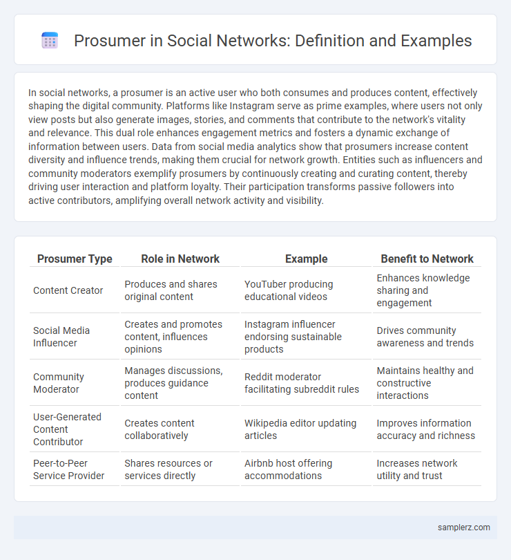 Prosumer in Social Networks: Definition and Examples
