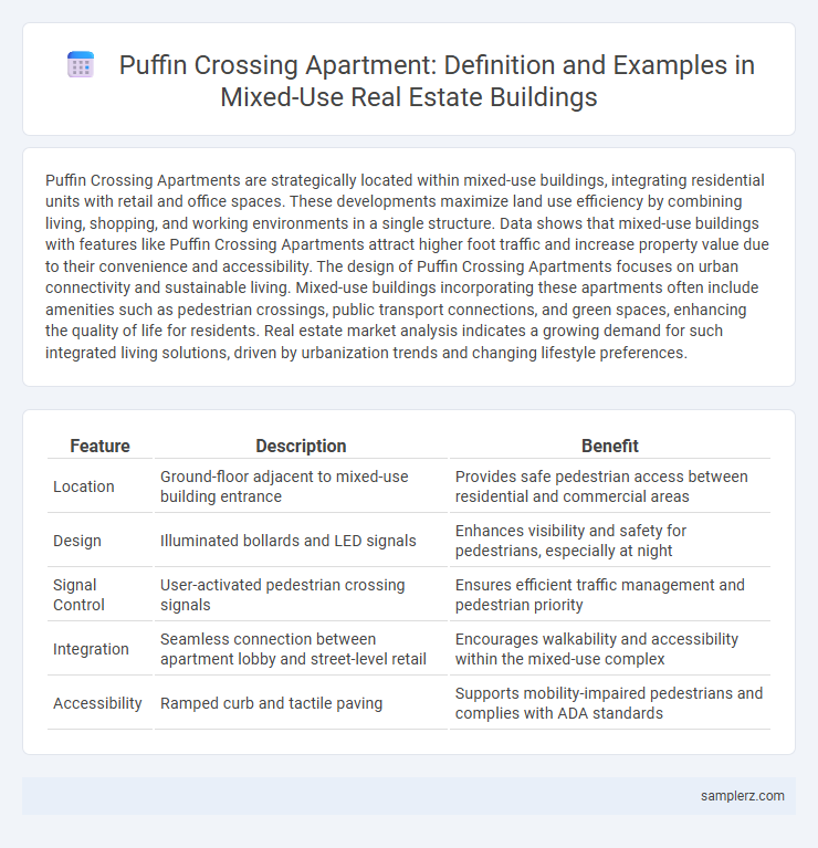 Puffin Crossing Apartment: Definition and Examples in Mixed-Use Real Estate Buildings