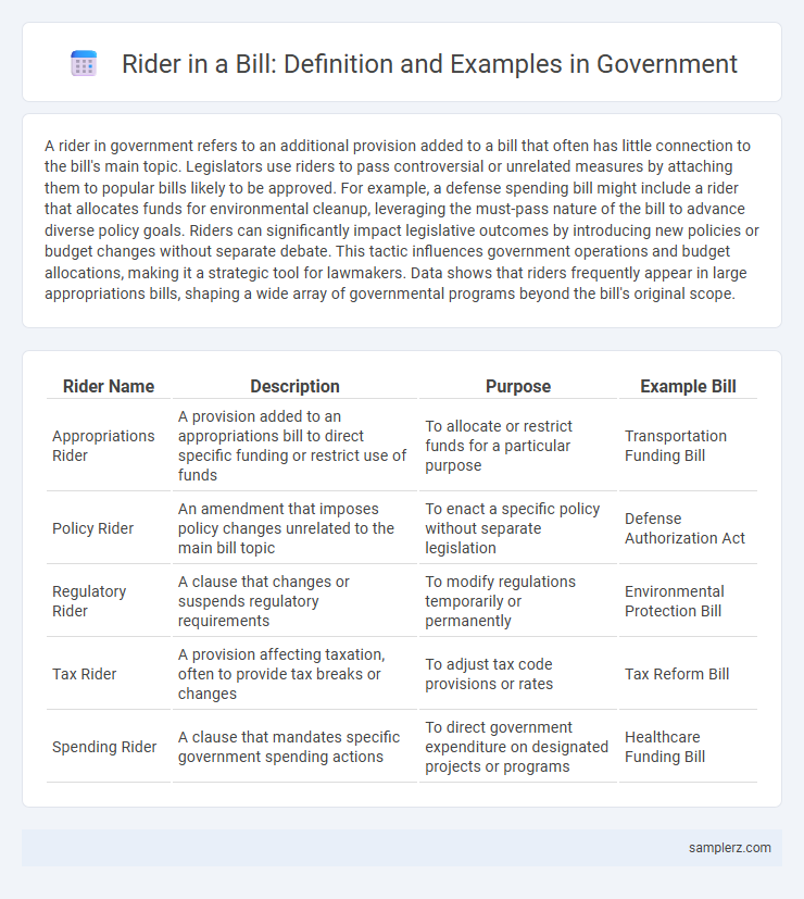 Rider in a Bill: Definition and Examples in Government