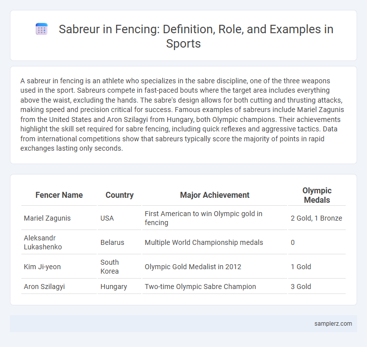 Sabreur in Fencing: Definition, Role, and Examples in Sports