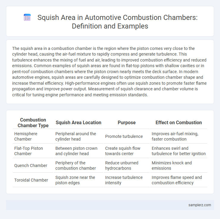 Squish Area in Automotive Combustion Chambers: Definition and Examples