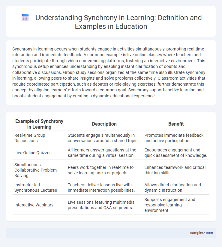 Understanding Synchrony in Learning: Definition and Examples in Education