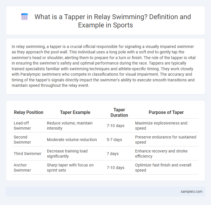 What is a Tapper in Relay Swimming? Definition and Example in Sports