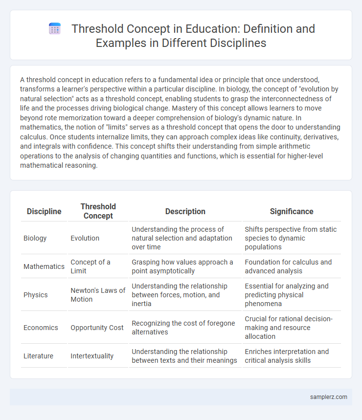 Threshold Concept in Education: Definition and Examples in Different Disciplines