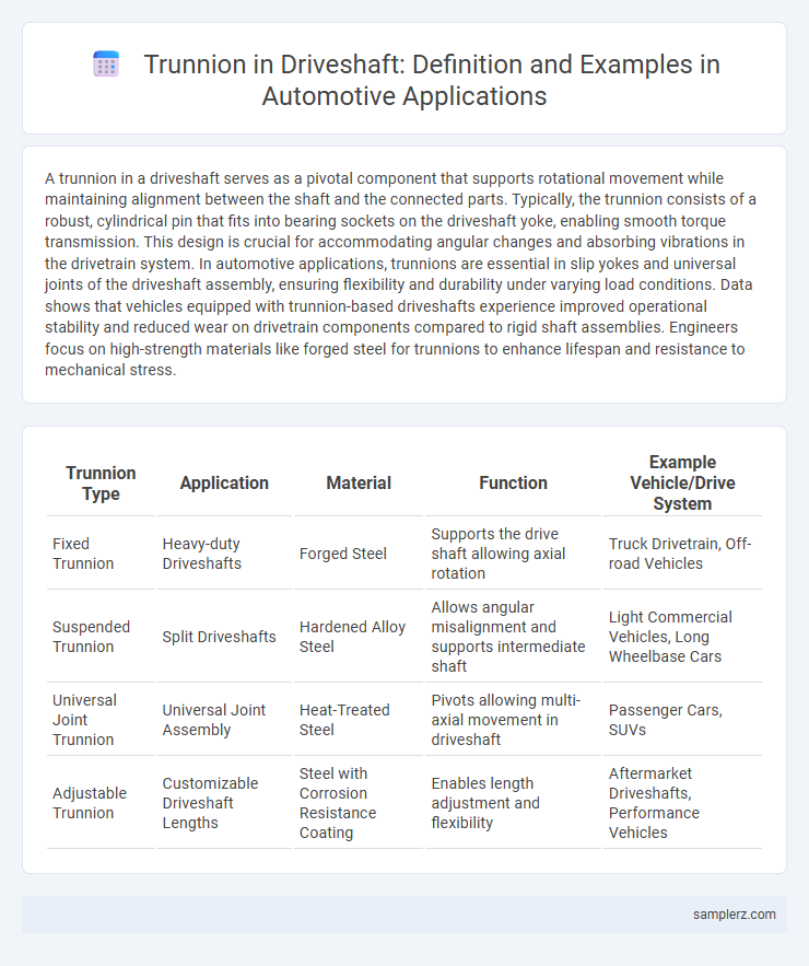 Trunnion in Driveshaft: Definition and Examples in Automotive Applications