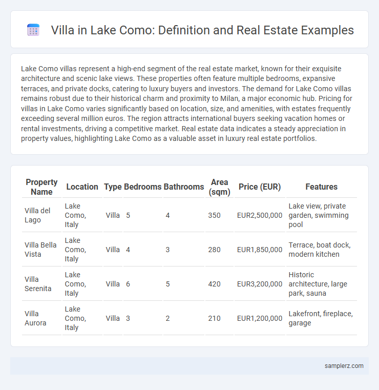 Villa in Lake Como: Definition and Real Estate Examples