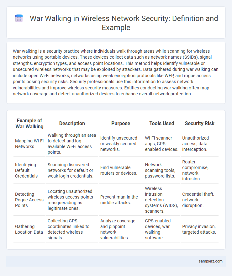 War Walking in Wireless Network Security: Definition and Example