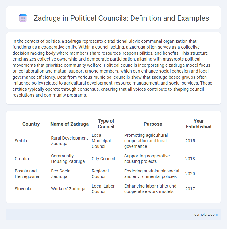 Zadruga in Political Councils: Definition and Examples