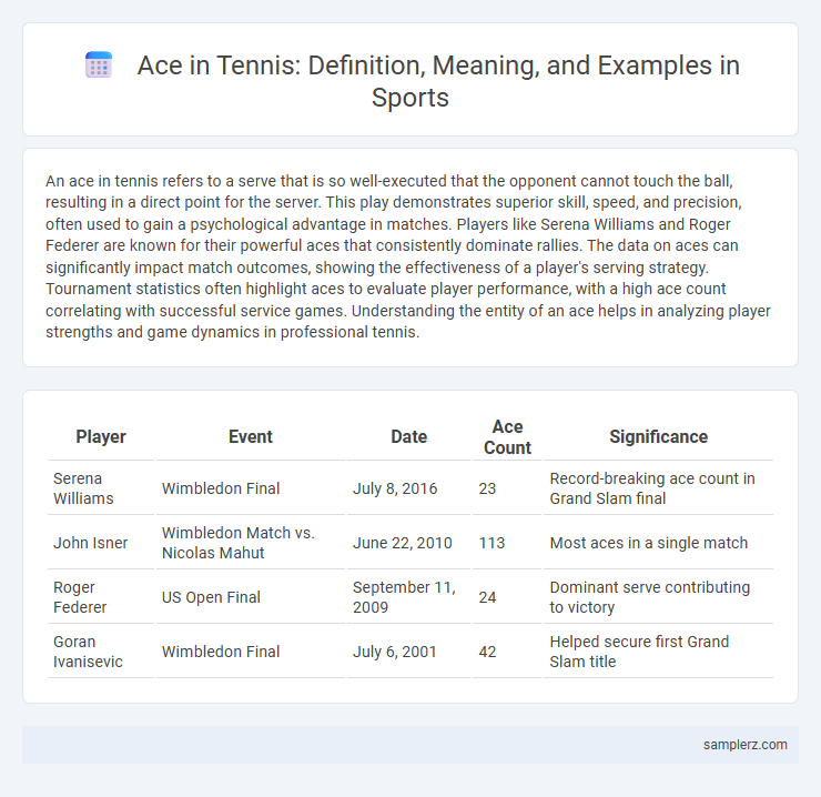 Ace in Tennis: Definition, Meaning, and Examples in Sports