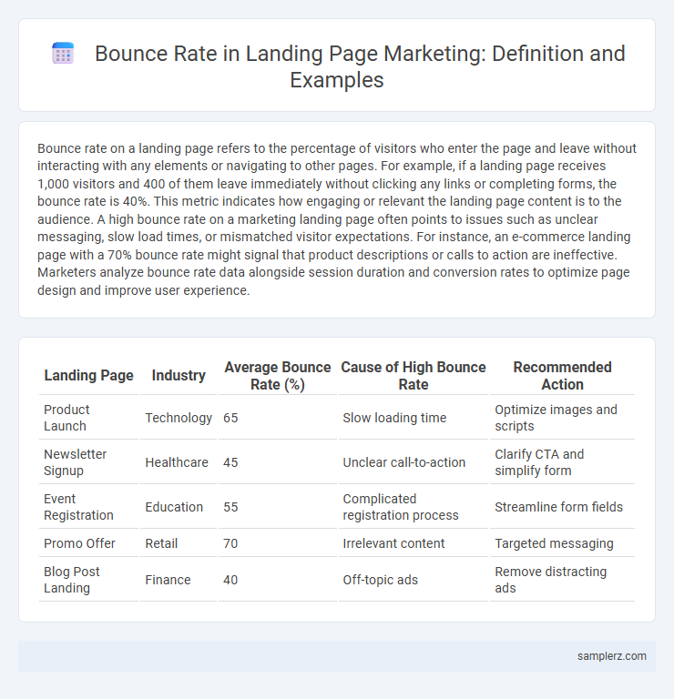 Bounce Rate in Landing Page Marketing: Definition and Examples
