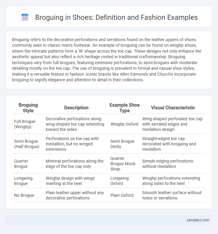 Broguing in Shoes: Definition and Fashion Examples