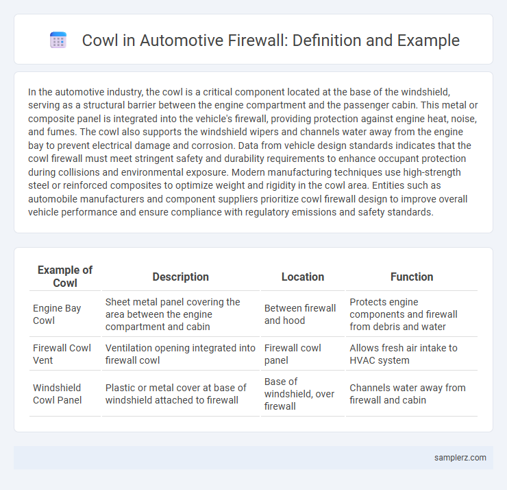 Cowl in Automotive Firewall: Definition and Example