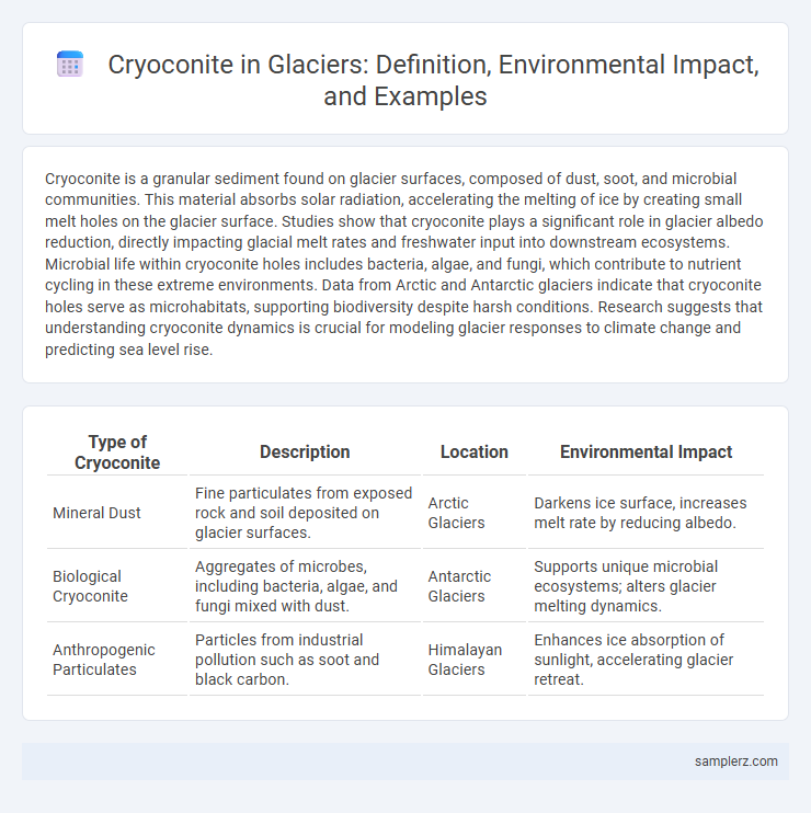 Cryoconite in Glaciers: Definition, Environmental Impact, and Examples