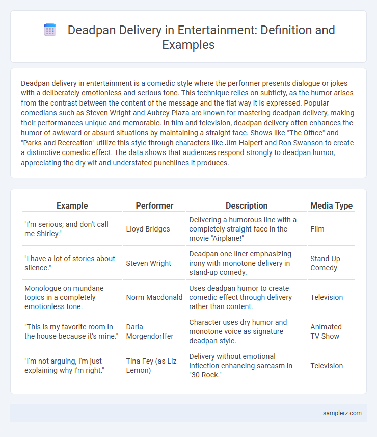 Deadpan Delivery in Entertainment: Definition and Examples