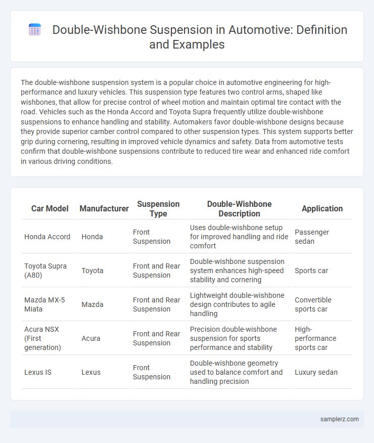 Double-Wishbone Suspension in Automotive: Definition and Examples