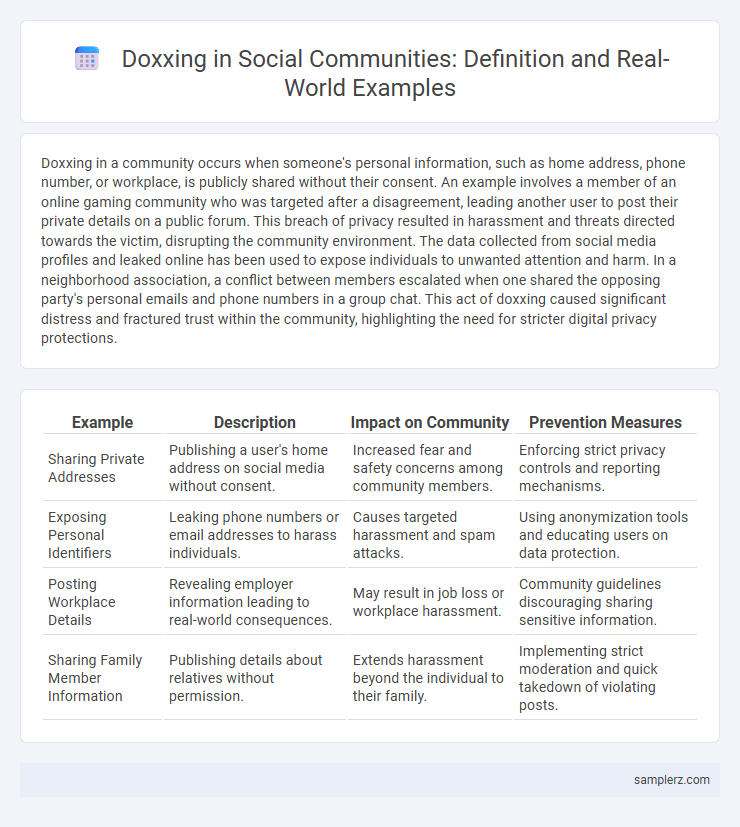 Doxxing in Social Communities: Definition and Real-World Examples