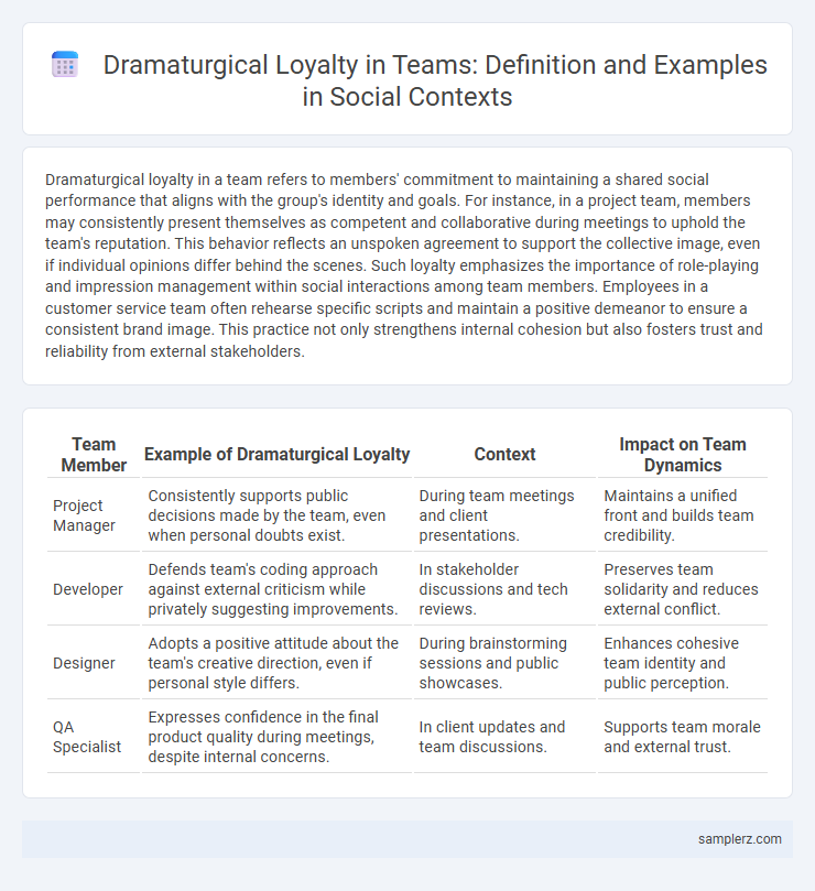 Dramaturgical Loyalty in Teams: Definition and Examples in Social Contexts