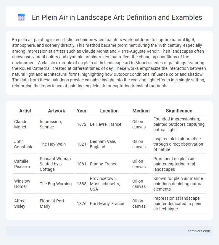 En Plein Air in Landscape Art: Definition and Examples