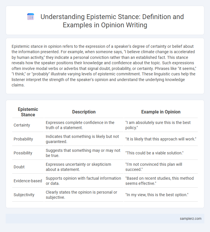 Understanding Epistemic Stance: Definition and Examples in Opinion Writing