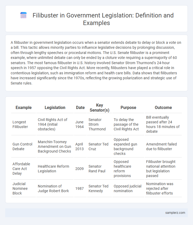 Filibuster in Government Legislation: Definition and Examples