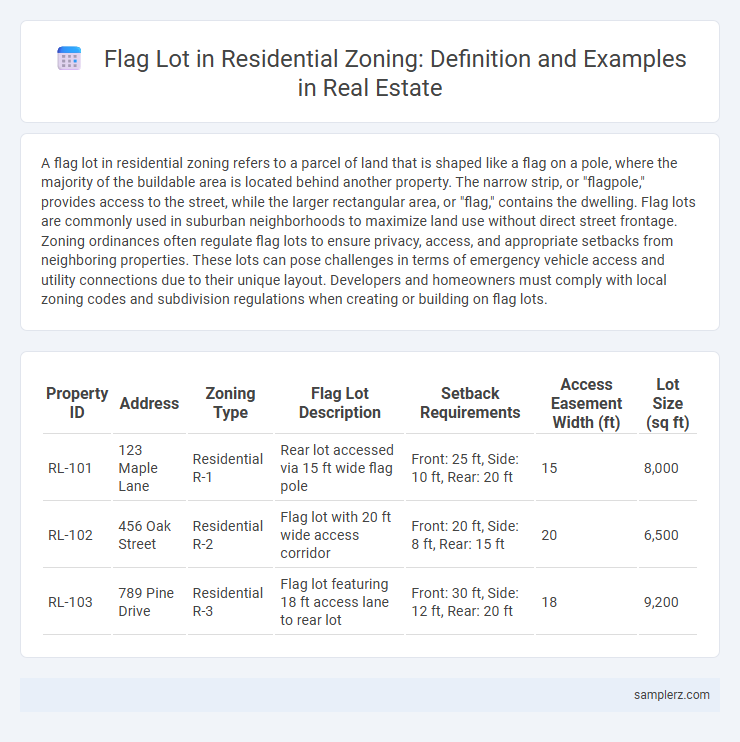Flag Lot in Residential Zoning: Definition and Examples in Real Estate