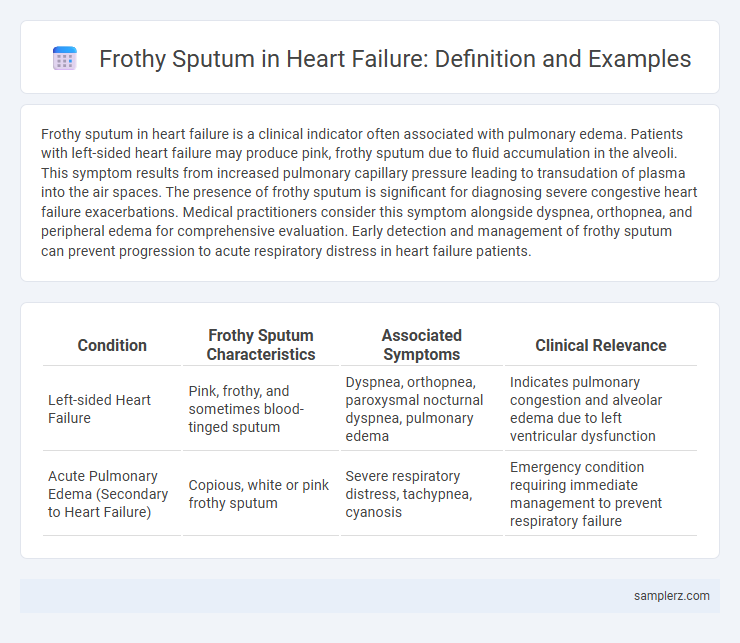 Frothy Sputum in Heart Failure: Definition and Examples