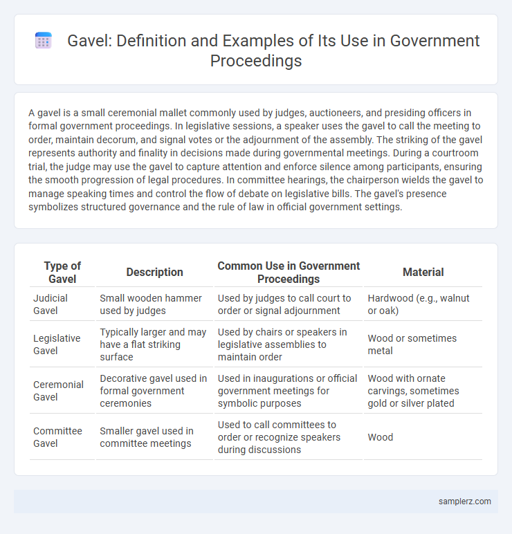 Gavel: Definition and Examples of Its Use in Government Proceedings