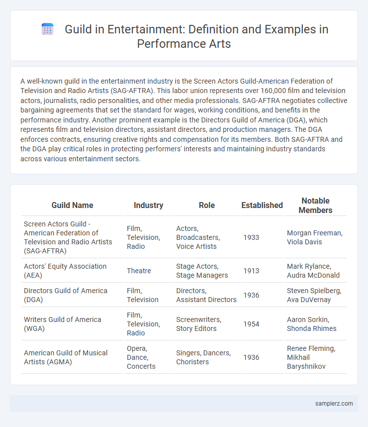 Guild in Entertainment: Definition and Examples in Performance Arts