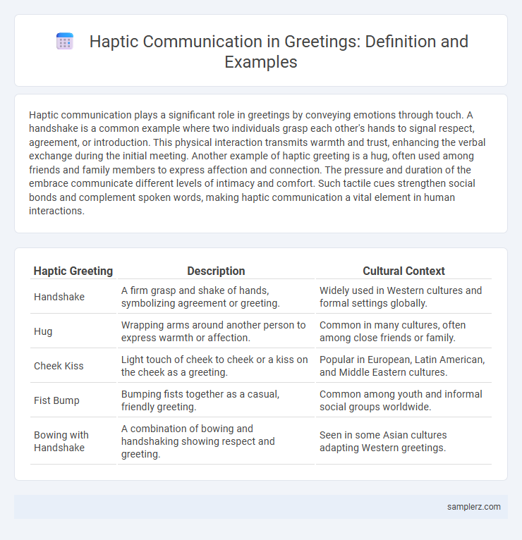 Haptic Communication in Greetings: Definition and Examples