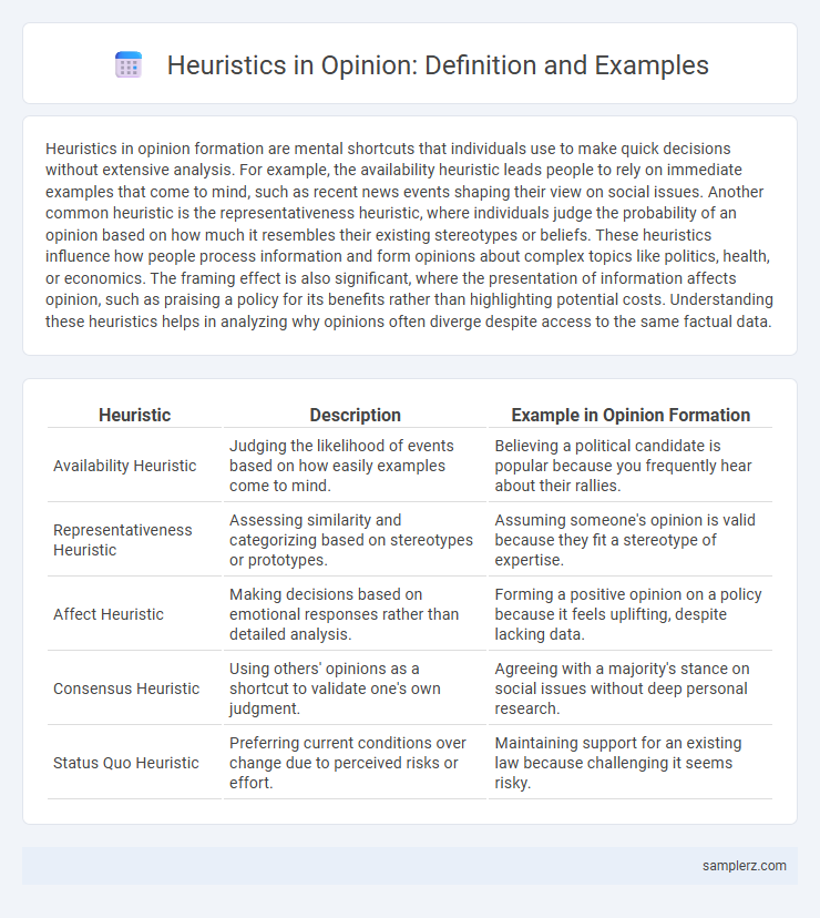 Heuristics in Opinion: Definition and Examples