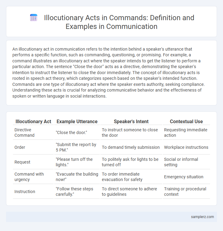 Illocutionary Acts in Commands: Definition and Examples in Communication