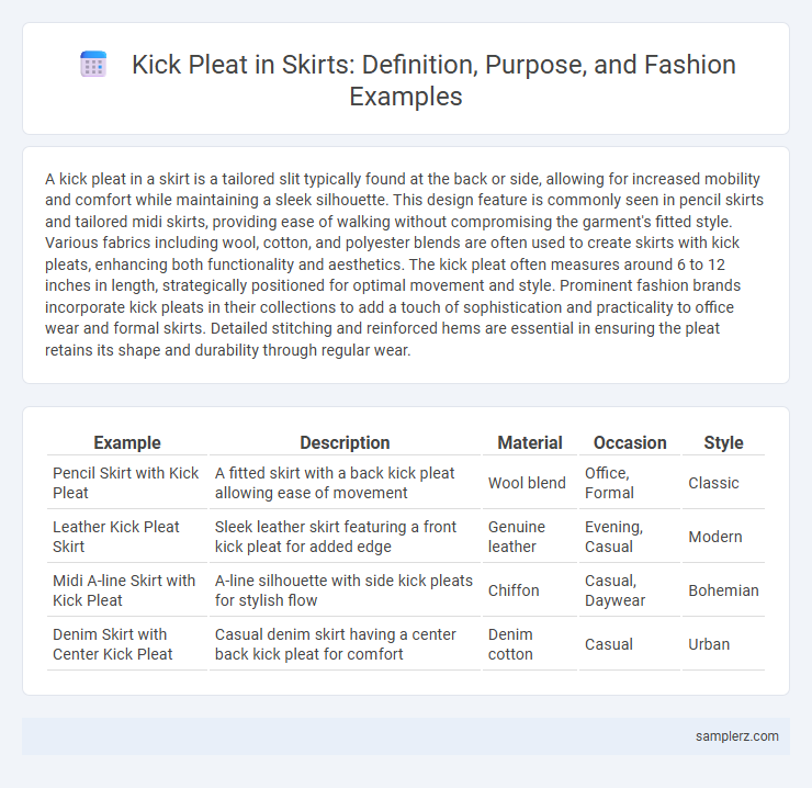 Kick Pleat in Skirts: Definition, Purpose, and Fashion Examples