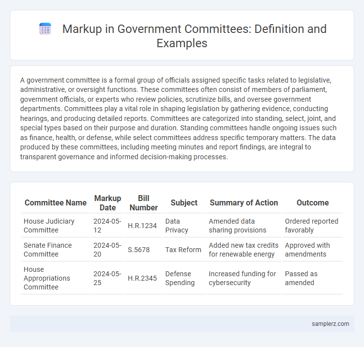Markup in Government Committees: Definition and Examples