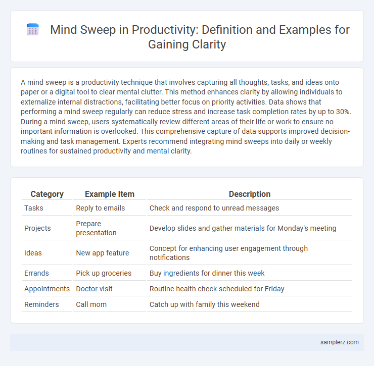 Mind Sweep in Productivity: Definition and Examples for Gaining Clarity