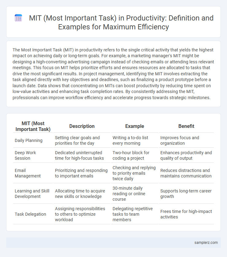 MIT (Most Important Task) in Productivity: Definition and Examples for Maximum Efficiency