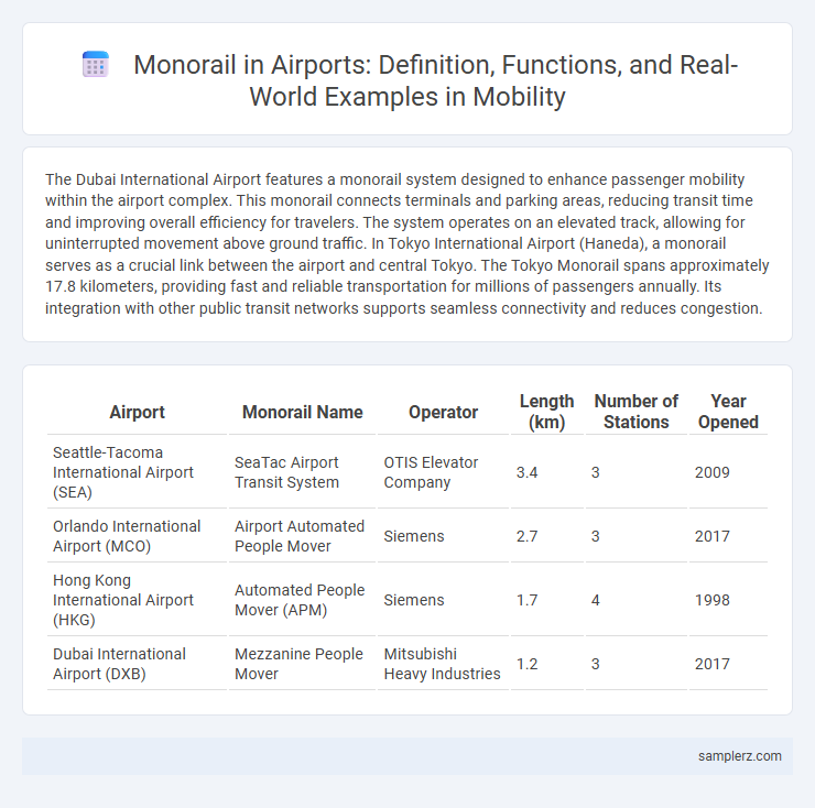 Monorail in Airports: Definition, Functions, and Real-World Examples in Mobility
