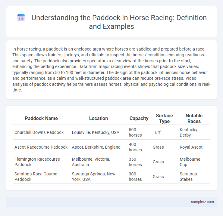 Understanding the Paddock in Horse Racing: Definition and Examples