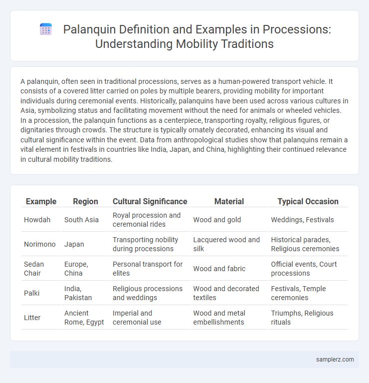 Palanquin Definition and Examples in Processions: Understanding Mobility Traditions
